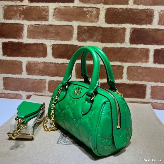First bag ru GUCCI handle bag top matelassé GG leather 0715